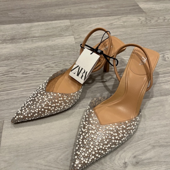 Zara Pearl Heeled Slingbacks - Picture 4 of 5